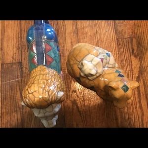 Fenix Raku Pottery Lion Figurine Colored Glaze